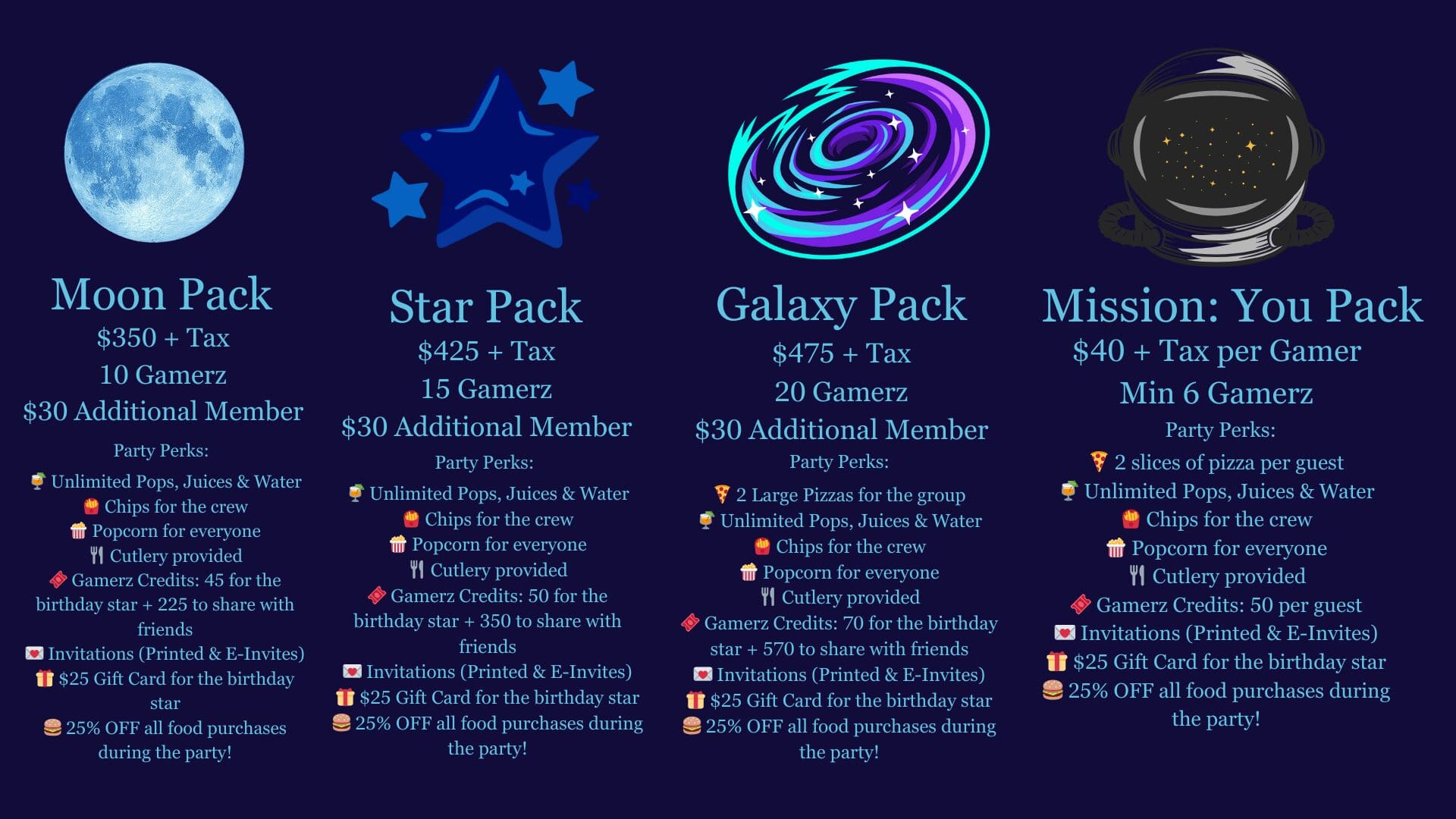 $35 + Tax per Gamer Minimum 6 Gamerz-2 $35 + Tax per Gamer Minimum 6 Gamerz-2