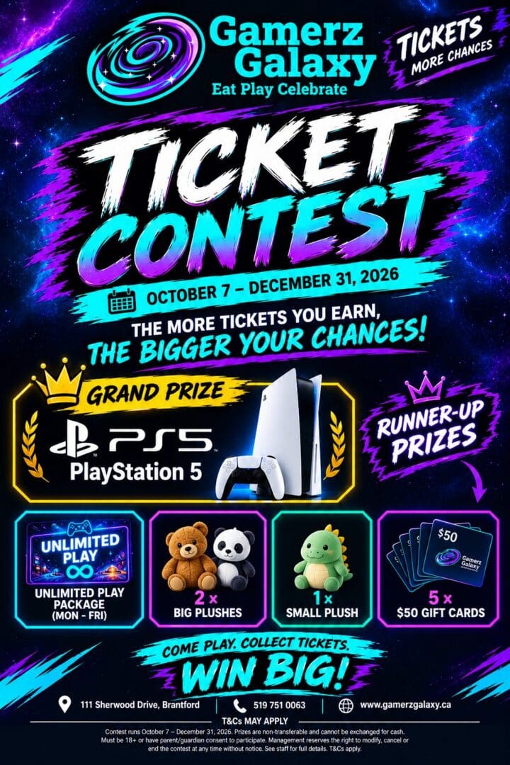 Gamerz Galaxy Ticket Contest Poster